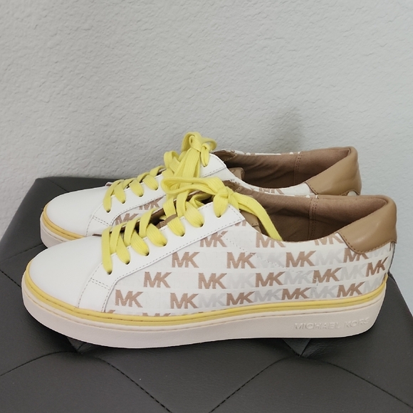 Michael Kors White and Yellow Sneakers - Picture 2 of 4